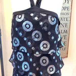 Love this top! (NWOT) WHBM 3 layer metallic top